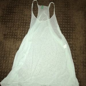 Blue knitted European tank top